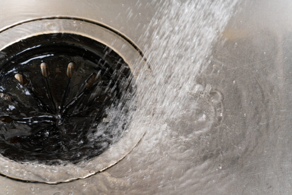 boiling water poured down drain to unclog