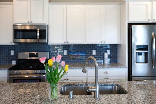 Beautiful kitchen sink installation