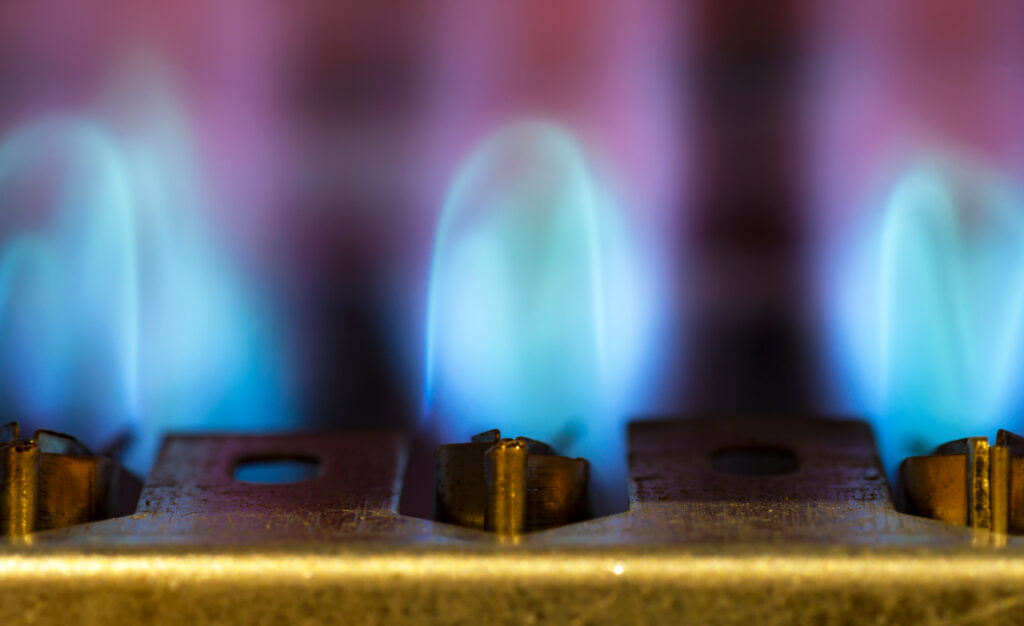 Blue flame on gas furnace pilot light