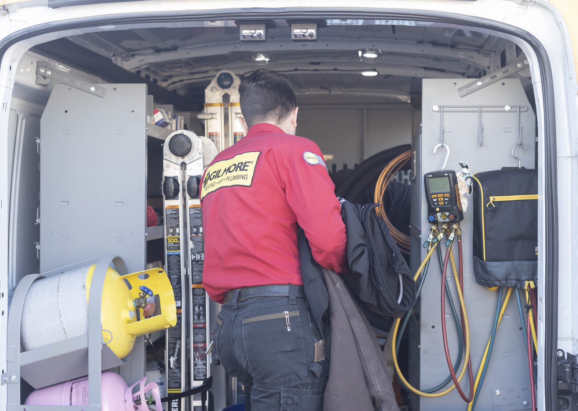 technician working in truck