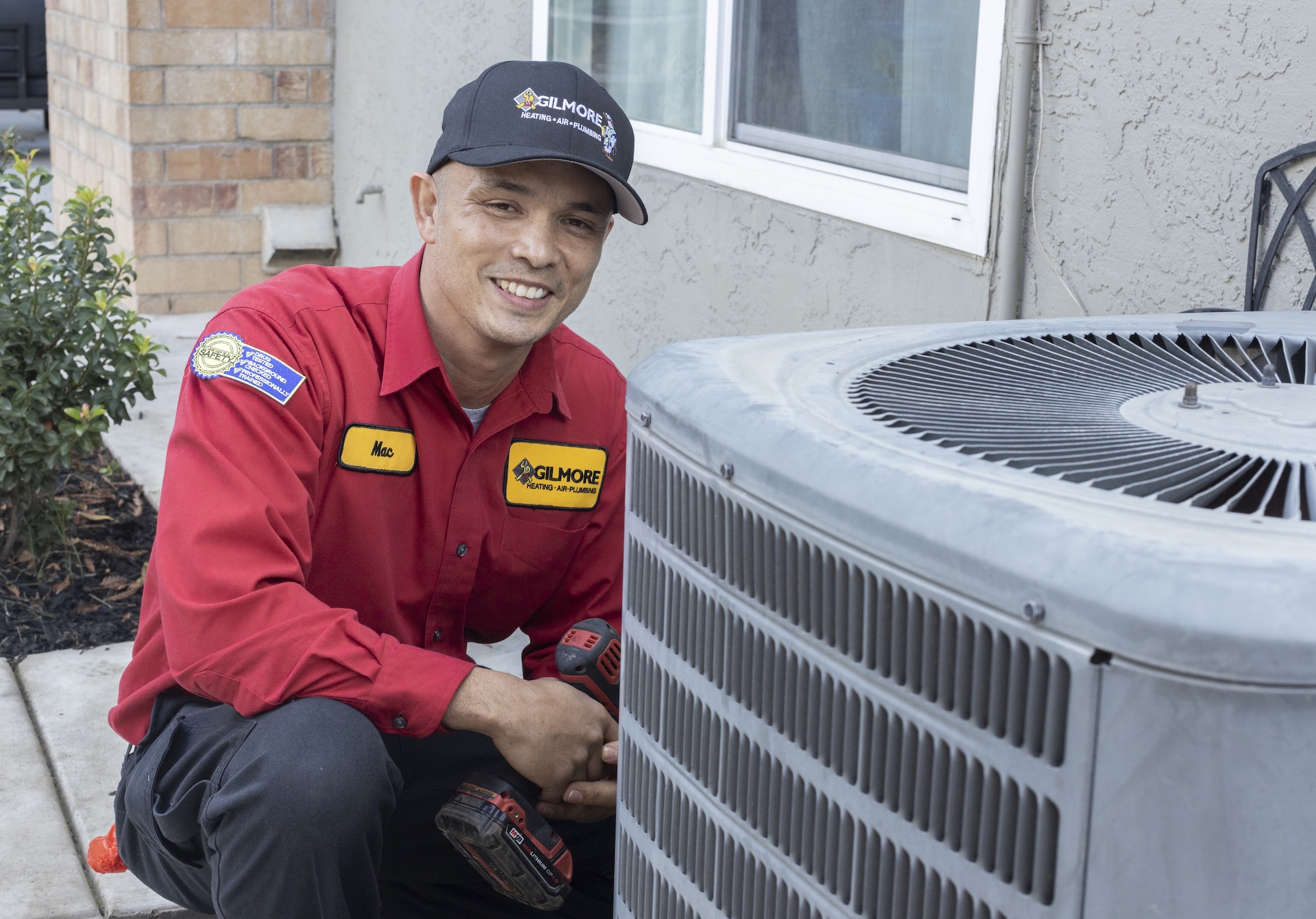 technician working on hvac equipment